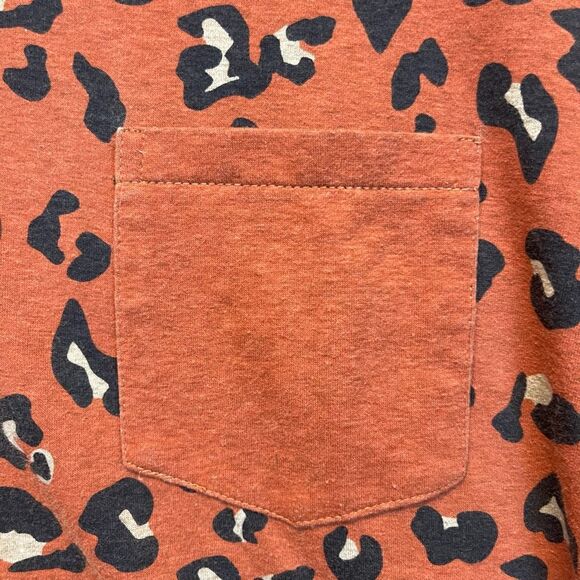 MARLEYLILLY Top Women's S/M Orange Black Leopard Print Crew Neck Long Sleeve - Picture 5 of 13